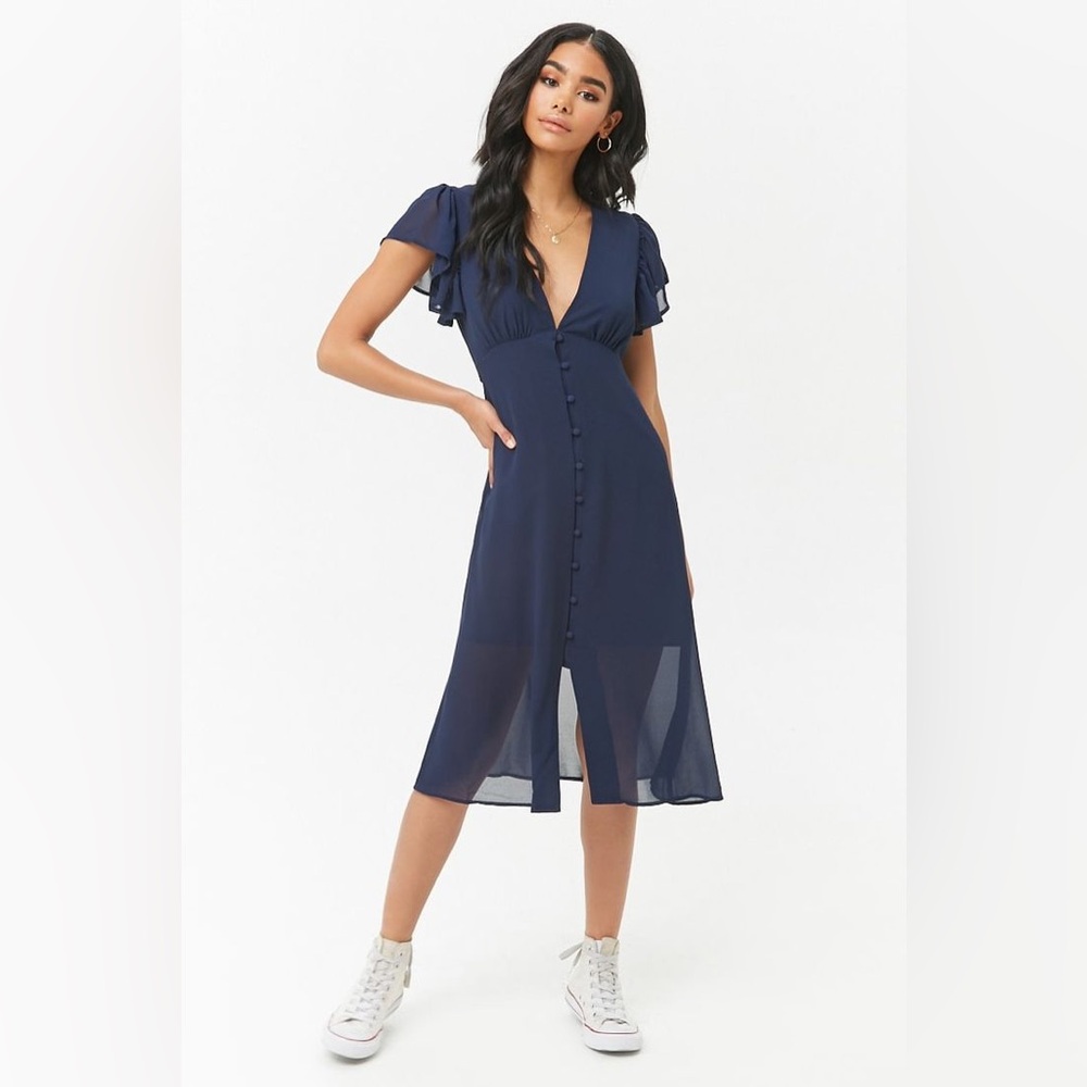 Elegant Navy Blue Dress Size:Small